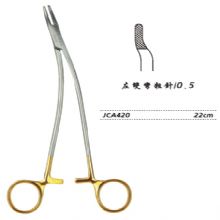 金鐘硬質合金鑲片持針鉗粗針 JCA420 22cm 左雙彎 粗針 0.5