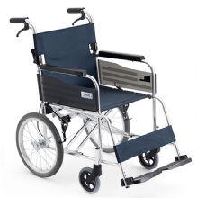 MIKI三貴手動(dòng)輪椅車MPTC-46JL 藍(lán)色S-3重量11.5公斤，小型便攜，免充氣實(shí)心胎輪椅