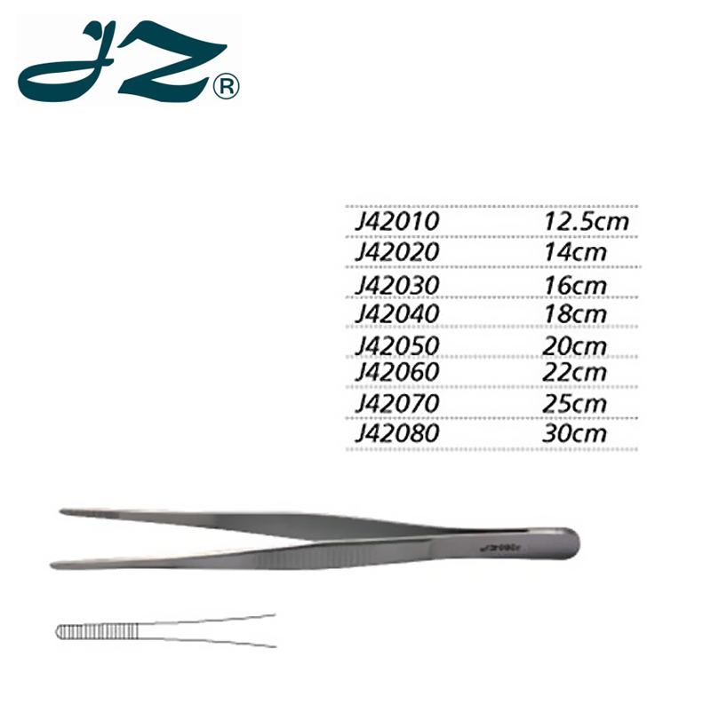 金鐘醫用鑷  J42060 22cm 橫齒（敷料）
