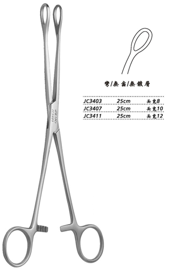 金鐘海綿鉗彎無齒 JC3411 25cm 彎無齒 頭寬12 WD