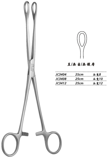 金鐘海綿鉗直無(wú)齒 JC3404 25cm 直無(wú)齒 頭寬8 WD