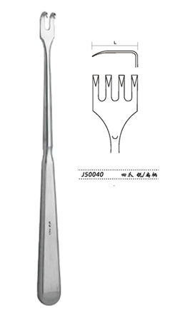金鐘創口鉤扁柄 J50040 四爪 銳 扁柄