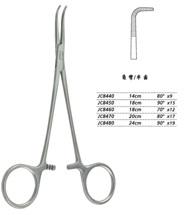 金鐘分離結(jié)扎鉗18cm JC8450 18cm 90°×15半齒